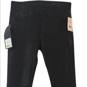 Rag&Bone Washed Black Leather Pants